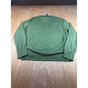 Banana Republic Men’s XL Olive Green V Neck Sweater Silk Cashmere Blend
